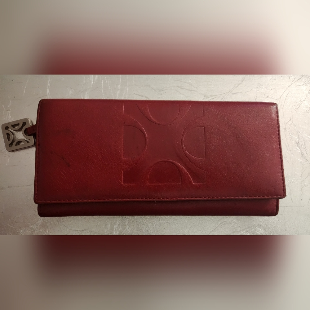 Olimpo Italian leather checkbook wallet